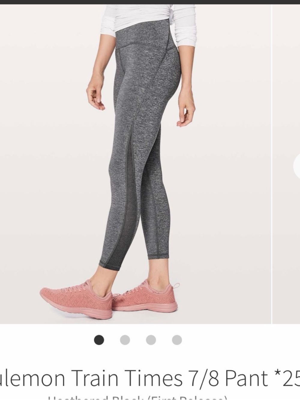 LuluLemon Heathered Black 7/8 Active Leggings